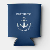 静保かでダイブオン、いかりネイビーブルー 缶クーラー (正面)