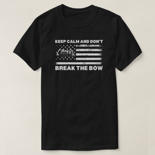 静保かで弓を破らない | アーチェリーことわざ Tシャツ (デザイン正面)