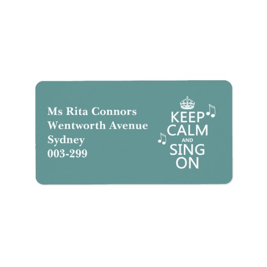 静保かで歌う – すべての色 ラベル (正面)