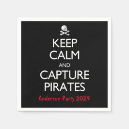 静保かで海賊を捕獲紙ディナーナプキンズ スタンダードカクテルナプキン
