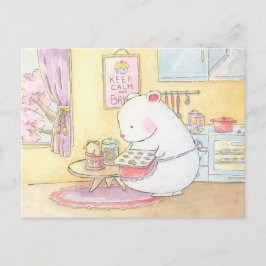 静保かで焼くポーラベアバニーの水色 ポストカード