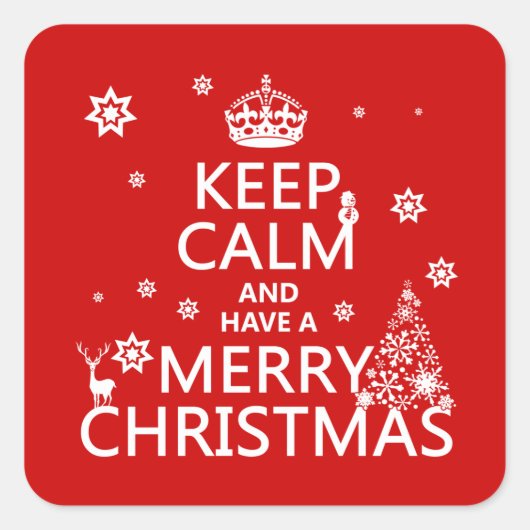 静保かで聖降誕祭お目出度う スクエアシール (正面)