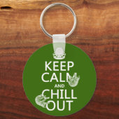 静保かで落ち着いて落ち着く(スロート) (任意の色) キーホルダー (正面)