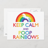 静保かなウンチレインボーズユニコーン ポストカード (正面/裏面)