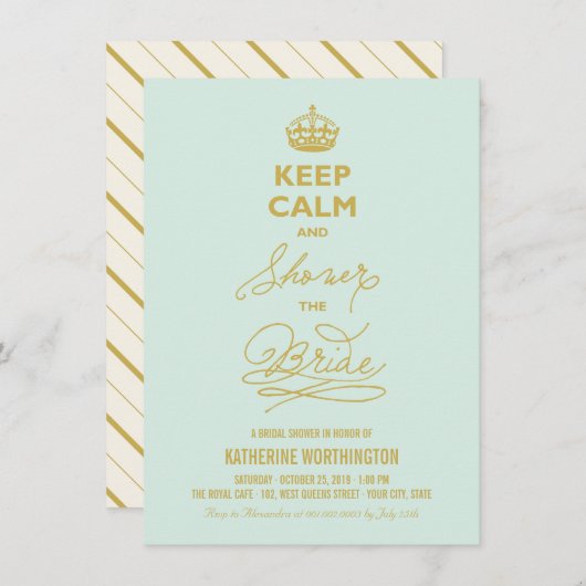 静保かなシャワーザブライドブライダルシャワー招待状 招待状 (正面/裏面)