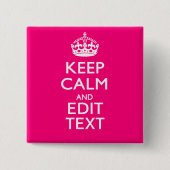 静保かなテキストを簡単にピンク 缶バッジ (正面)