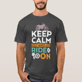 静保かなバイクもしくは自転車に乗る人Tシャツバイク Tシャツ (正面)