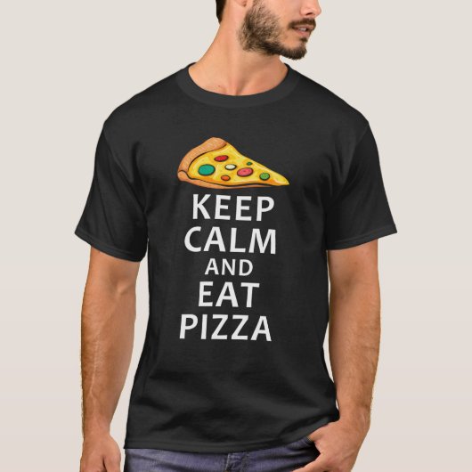 静保かなピザピおもしろいザピ食べザピザP Tシャツ (正面)