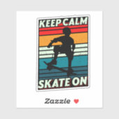 静保かなレトロサンセットスケートボードキスカットビニール シール (シート)