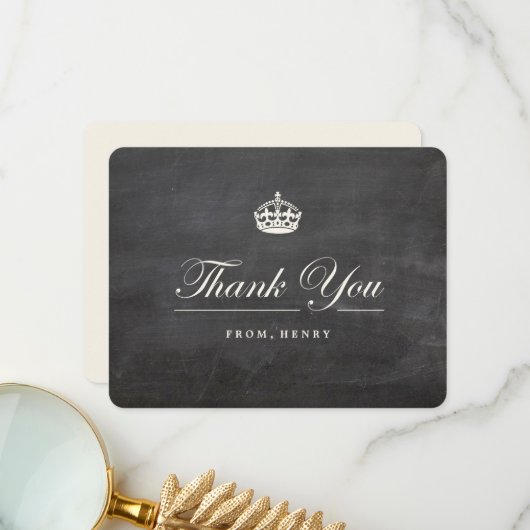 静保かなヴィンテージシャルボードアダルトバースデーパーティー サンキューカード (正面/裏面インサイチュ)