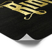 静保かな乗り金ゴールド馬タイポグラフィ ポスター (角)