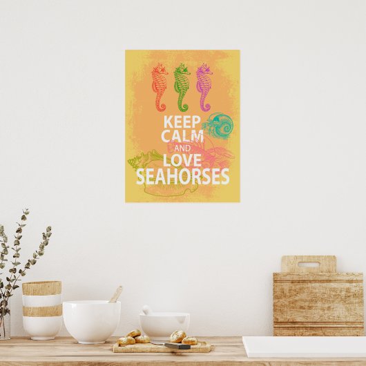 静保かな愛のシーホースのポスターギフトプリント ポスター (キッチン)