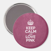 静保かな愛のピンク、ピンクレザー、クラウン マグネット (正面/裏面)