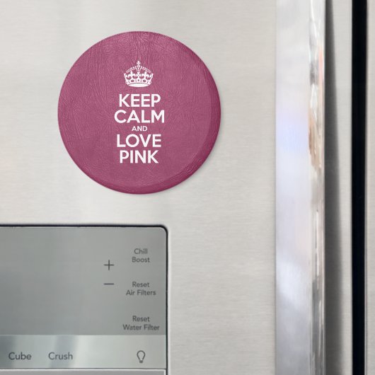 静保かな愛のピンク、ピンクレザー、クラウン マグネット (インサイチュ (冷蔵庫))