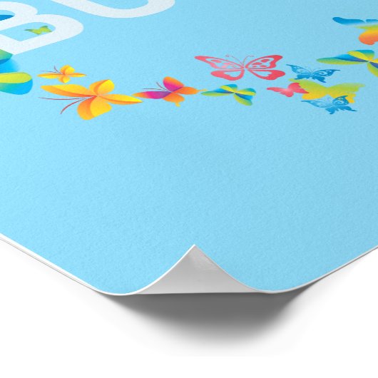 静保かな愛の蝶アートプリント蝶 ポスター (角)