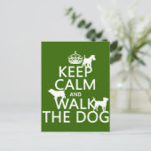 静保かな犬を歩く – すべての色 ポストカード (スタンド正面)