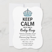 静保かな男の赤ちゃん、ベビー発表 招待状 (正面)