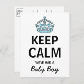 静保かな男の赤ちゃん、ベビー発表 案内ポストカード (正面/裏面)