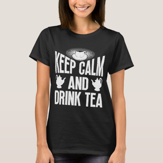 静保かな飲み物お茶の飲み物 Tシャツ (正面)