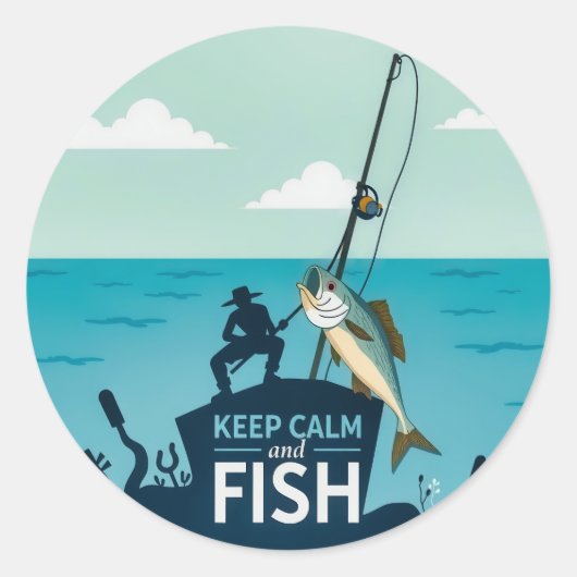 静保かな魚と自然の静けさを抱く ラウンドシール (正面)