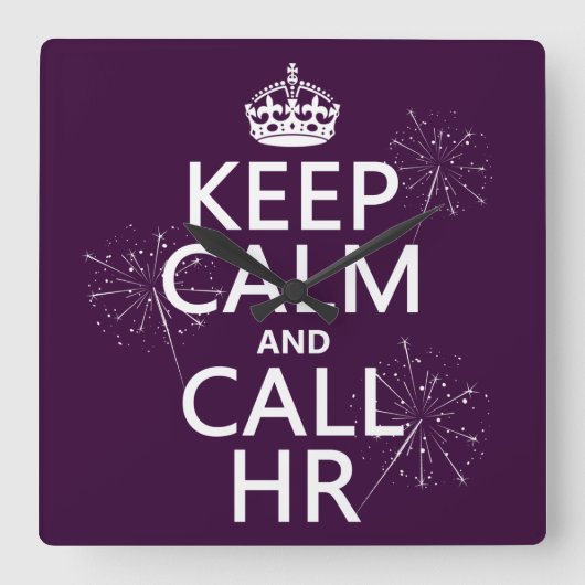 静保かなHR(任意の色) スクエア壁時計 (正面)
