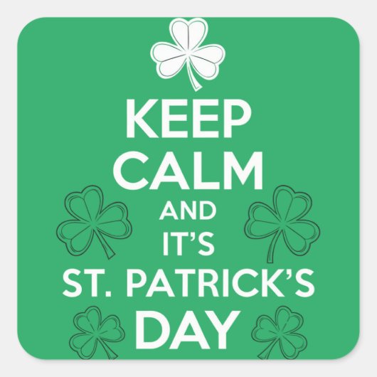 静保かなSt patricks dayアイルランド スクエアシール (正面)