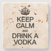 静保かにウォッカを飲む ストーンコースター (正面)