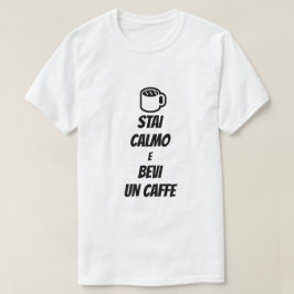 静保かにコーヒーを飲むイタリアン Tシャツ
