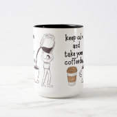 静保かにコーヒーを飲む ツートーンマグカップ (中央)