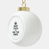 静保かにナイフを使う セラミックボールオーナメント (右)