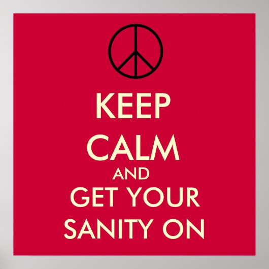 静保かにポスターに正気を取る（赤） ポスター (正面)