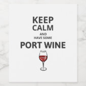 静保かにポートワインを飲む ワインラベル (シングルラベル)