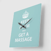 静保かにマッサージを スクエア壁時計 (傾斜)