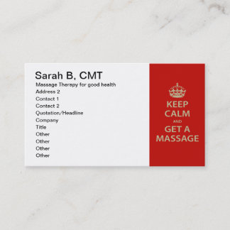 静保かにマッサージを 予約カード