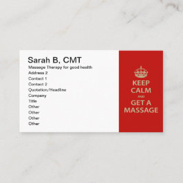 静保かにマッサージを 予約カード