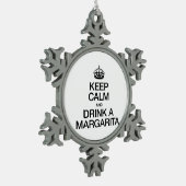 静保かにマルガリータを飲む スノーフレークピューターオーナメント (左)