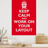 静保かにレイアウトを作業する（鉄道模型） ポスター (キッチン)