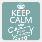 静保かに仕事を見せる(任意の色) スクエアシール (正面)