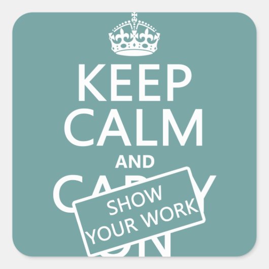 静保かに仕事を見せる(任意の色) スクエアシール (正面)