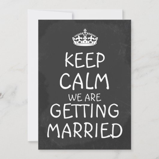 静保かに私たちは結婚している黒板 招待状 (正面)
