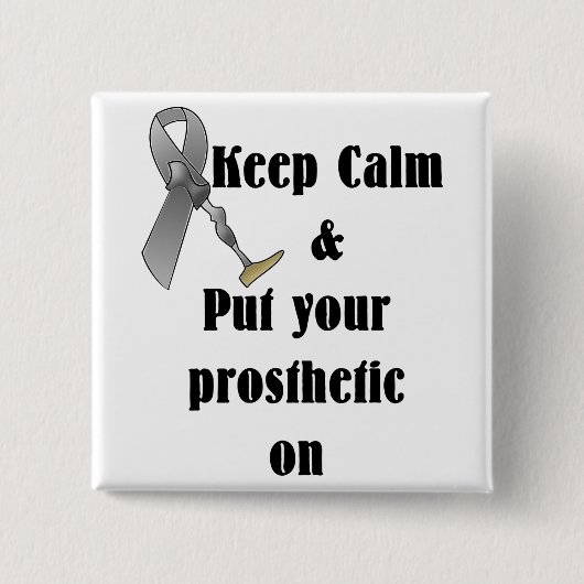 静保かに義足を付ける 缶バッジ (正面)