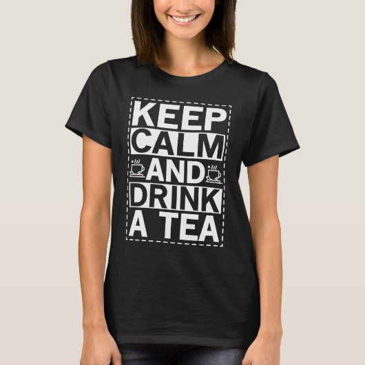 静保かに茶を飲む Tシャツ (正面)