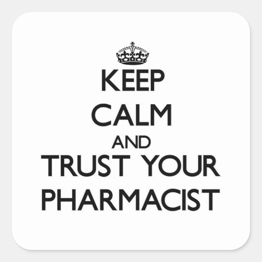 静保かに薬剤師を信頼する スクエアシール (正面)
