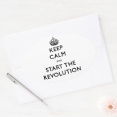 静保かに革命を開始 楕円形シール (封筒)