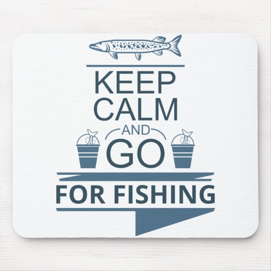 静保かに魚釣りに行く マウスパッド (正面)