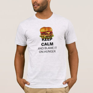 静保かに、チーズバーガーで空腹にそれを責める Tシャツ