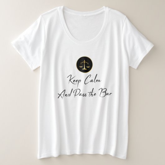 静保かに。バー試験。 プラスサイズTシャツ (デザイン正面)