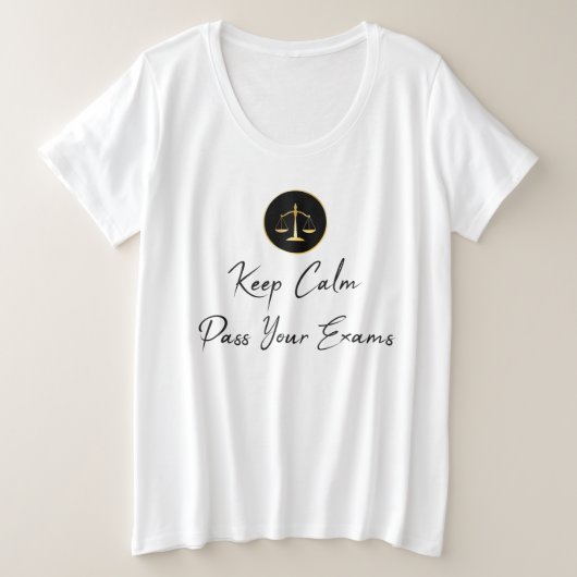 静保かに。司法試験に合格する プラスサイズTシャツ (デザイン正面)