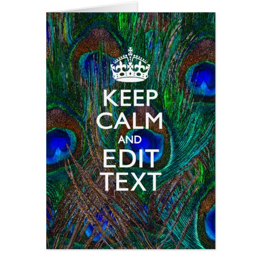 静保かに、孔雀の羽にあなたのテキストを持つ (正面)