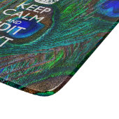 静保かに、孔雀の羽にあなたのテキストを持つ カッティングボード (角)